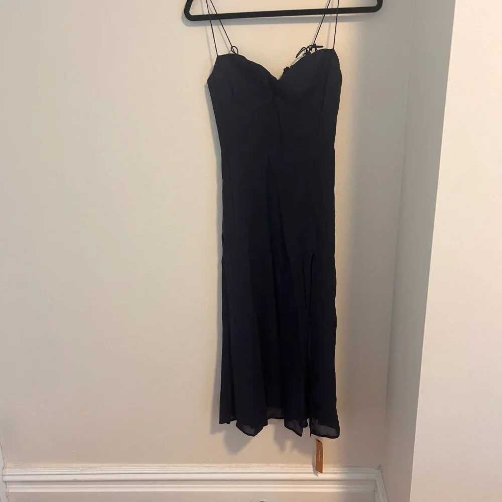 Reformation Juliette Dress Navy NWT Size 4 - Picture 2 of 3